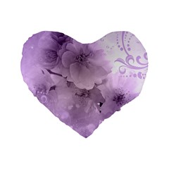 Wonderful Flowers In Soft Violet Colors Standard 16  Premium Heart Shape Cushions