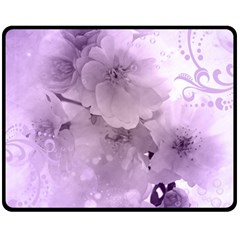 Wonderful Flowers In Soft Violet Colors Double Sided Fleece Blanket (Medium) 
