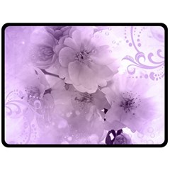 Wonderful Flowers In Soft Violet Colors Double Sided Fleece Blanket (Large) 