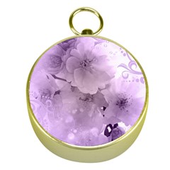 Wonderful Flowers In Soft Violet Colors Gold Compasses