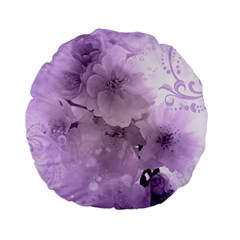 Wonderful Flowers In Soft Violet Colors Standard 15  Premium Flano Round Cushions