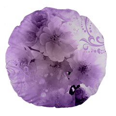 Wonderful Flowers In Soft Violet Colors Large 18  Premium Flano Round Cushions