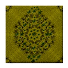 Flower Wreath In The Green Soft Yellow Nature Tile Coasters by pepitasart