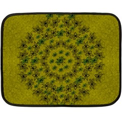 Flower Wreath In The Green Soft Yellow Nature Fleece Blanket (mini) by pepitasart