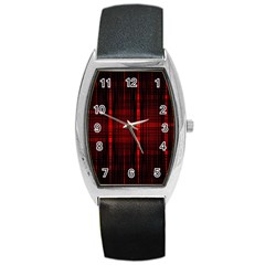 Black And Red Backgrounds Barrel Style Metal Watch