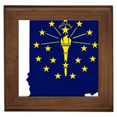 Flag Map Of Indiana Framed Tiles by abbeyz71