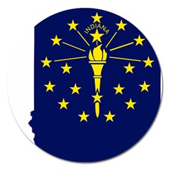 Flag Map Of Indiana Magnet 5  (round) by abbeyz71