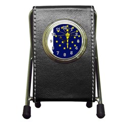 Flag Map Of Indiana Pen Holder Desk Clock by abbeyz71