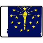 Flag Map of Indiana Double Sided Fleece Blanket (Large)  80 x60  Blanket Front