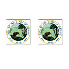 Great Seal Of Indiana Cufflinks (square) by abbeyz71