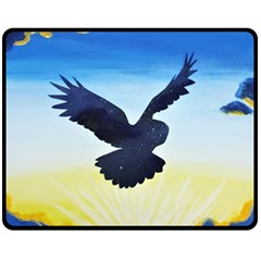 Sunset Owl Fleece Blanket (medium)  by lwdstudio