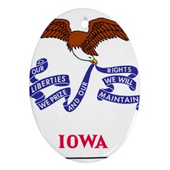 Flag Map Of Iowa Oval Ornament (two Sides) by abbeyz71