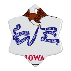 Flag Map of Iowa Snowflake Ornament (Two Sides)