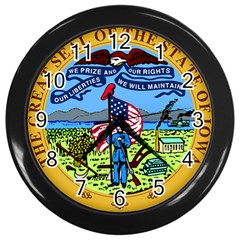 Great Seal Of Iowa Wall Clock (black) by abbeyz71