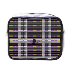 Playing With Plaid Kitten (purple) Halloween Pattern Mini Toiletries Bag (one Side)