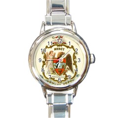 Historical Coat Of Arms Of Arkansas Round Italian Charm Watch by abbeyz71