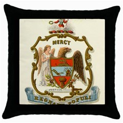 Historical Coat Of Arms Of Arkansas Throw Pillow Case (black) by abbeyz71