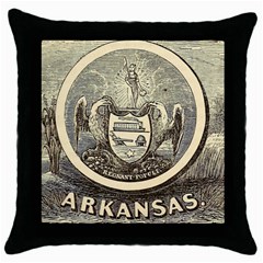 State Seal Of Arkansas, 1853 Throw Pillow Case (black) by abbeyz71