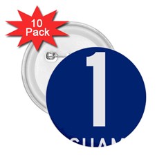 Guam Highway 1 Route Marker 2 25  Buttons (10 Pack) 