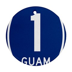 Guam Highway 1 Route Marker Round Ornament (two Sides) by abbeyz71