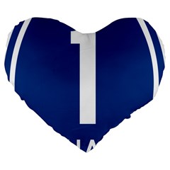 Guam Highway 1 Route Marker Large 19  Premium Heart Shape Cushions by abbeyz71