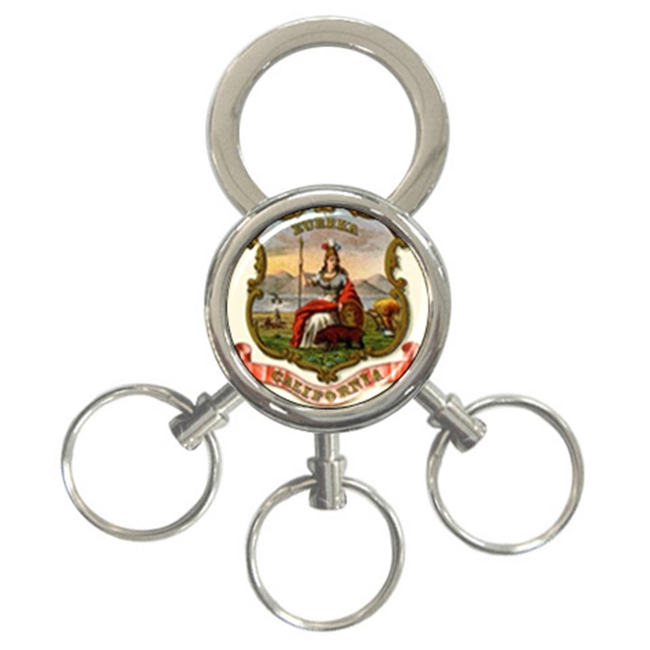 Historical Coat of Arms of California 3-Ring Key Chains