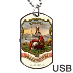 Historical Coat of Arms of California Dog Tag USB Flash (Two Sides)