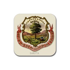 Historical Coat of Arms of Dakota Territory Rubber Coaster (Square) 