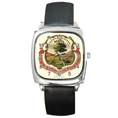 Historical Coat Of Arms Of Dakota Territory Square Metal Watch by abbeyz71