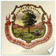 Historical Coat of Arms of Dakota Territory Canvas 16  x 16 