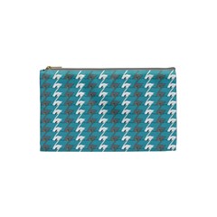 Swan Herd Houndstooth Pattern  Cosmetic Bag (small) by emilyzragz