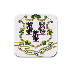 Coat of Arms of Connecticut Rubber Square Coaster (4 pack) 