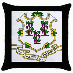 Coat of Arms of Connecticut Throw Pillow Case (Black)