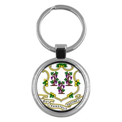 Coat of Arms of Connecticut Key Chains (Round) 