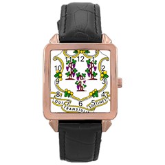 Coat Of Arms Of Connecticut Rose Gold Leather Watch  by abbeyz71