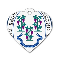 Great Seal Of Connecticut Dog Tag Heart (one Side) by abbeyz71