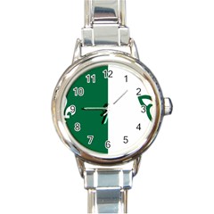 Franco-ontarian Flag Round Italian Charm Watch by abbeyz71