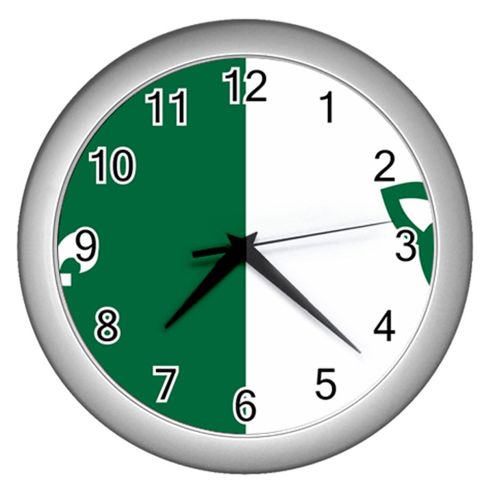 Franco-Ontarian Flag Wall Clock (Silver)