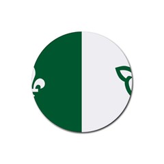 Franco-ontarian Flag Rubber Coaster (round)  by abbeyz71