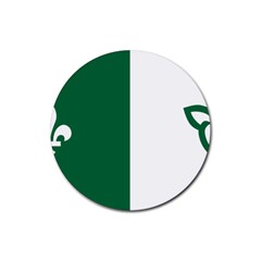 Franco-ontarian Flag Rubber Round Coaster (4 Pack)  by abbeyz71