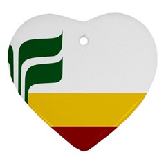 Flag Of Franco-manitobans Heart Ornament (two Sides) by abbeyz71