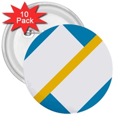 Flag Of The Franco-yukonnais 3  Buttons (10 Pack)  by abbeyz71