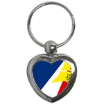 Franco Terreneuviens Flag Key Chains (Heart)  Front