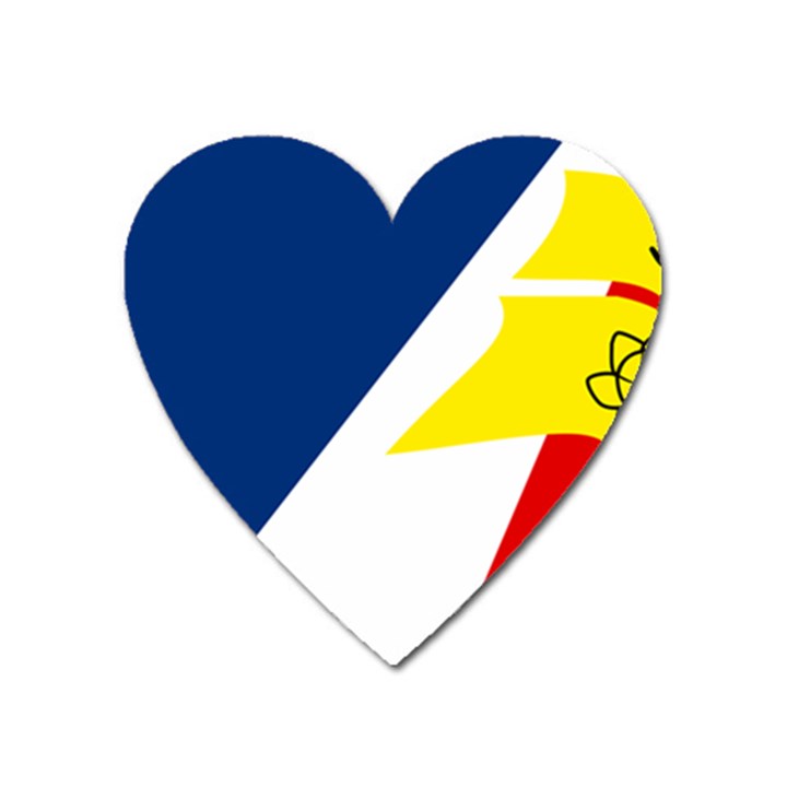 Franco Terreneuviens Flag Heart Magnet