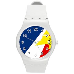 Franco Terreneuviens Flag Round Plastic Sport Watch (m) by abbeyz71