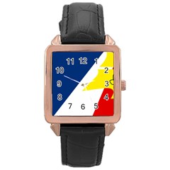 Franco Terreneuviens Flag Rose Gold Leather Watch  by abbeyz71