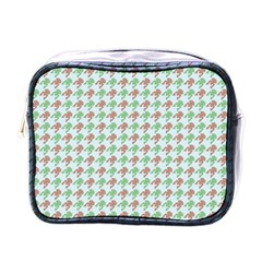 Amphibians Hopping Houndstooth Pattern Mini Toiletries Bag (one Side)