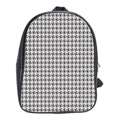 Luv Machine Robot Houndstooth Pattern (grey) School Bag (large)