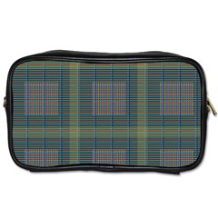 Plaid Pencil Crayon Pattern Toiletries Bag (two Sides) by emilyzragz