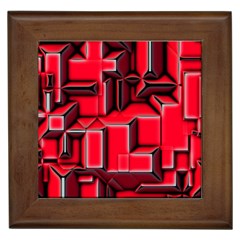 Background With Red Texture Blocks Framed Tiles